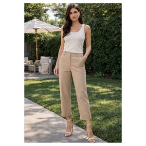 Chico's So Slimming Pants Women Size 0.50 Khaki Ankle Cuffed Stretch Good
